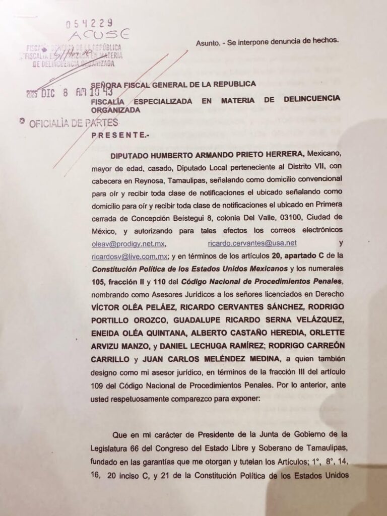 NUEVA DENUNCIA CONTRA FRANCISCO GARCÍA CABEZA DE VACA EN LA FGR