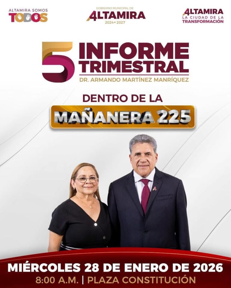 Presentará Armando Martínez su Quinto Informe Trimestral en la Mañanera 225