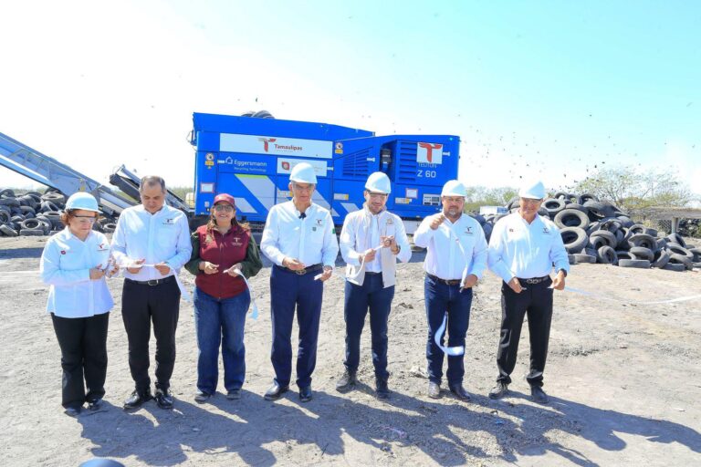 Pone en marcha Américo Villarreal planta trituradora de neumáticos en Matamoros