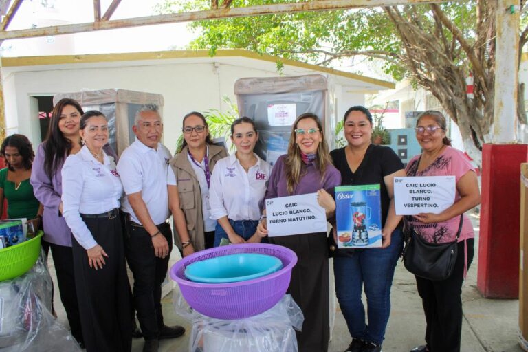 Dunia Marón entrega equipamiento a comedores escolares del DIF Tamaulipas