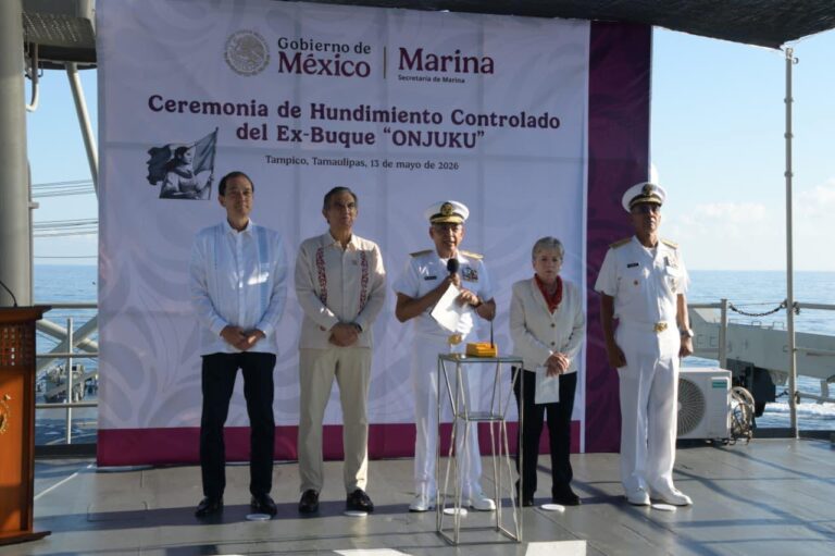 Fortalecen en Tamaulipas creación de arrecifes artificiales con hundimiento del ex buque Onjuku