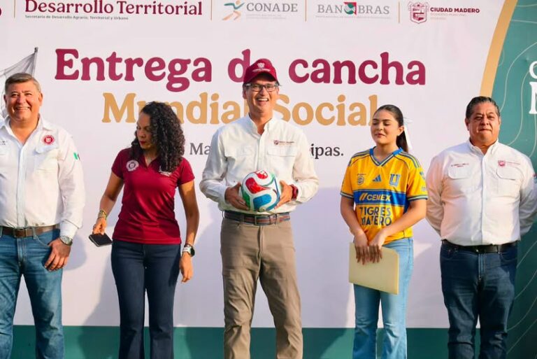 Ciudad Madero hace historia con la entrega de tres nuevas canchas de fútbol; Erasmo González consolida una transformación deportiva sin precedentes