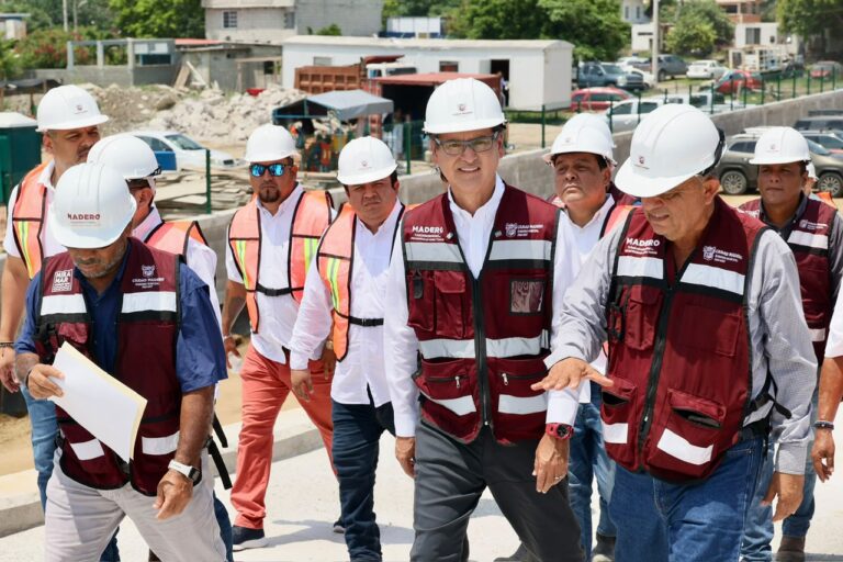 Supervisa Erasmo González los avances de la histórica Estación de Transferencia Madero, una obra sin precedentes que transformará el servicio de recolección de residuos