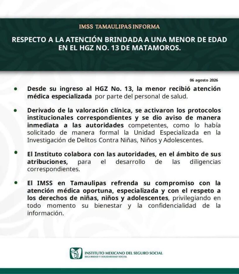 Niña de 11 años llega embarazada al IMSS; Fiscalía investiga presunto abuso