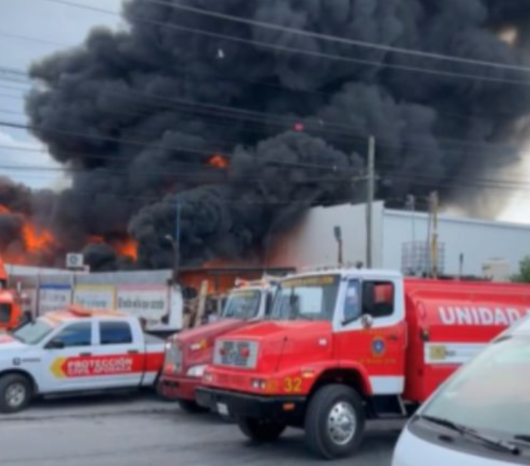 Se incendia tarimera en Huinalá, Apodaca